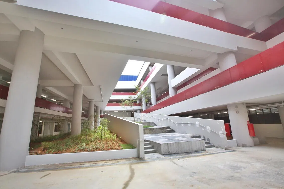 欧南中学将在新校打造更多户外空间，让学生休息交流，感受绿意。（特约陈福洲摄）