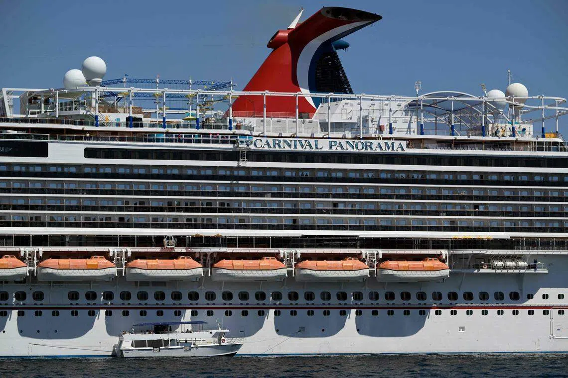 截至今年2月底的第一季度业绩表现，Carnival Corp营业额跃升到54亿1000万美元，创下该集团第一财季的销售纪录。（法新社）