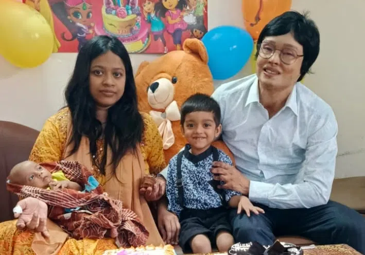 拉曼与妻子育有一个儿子及一个女儿。（受访者提供）