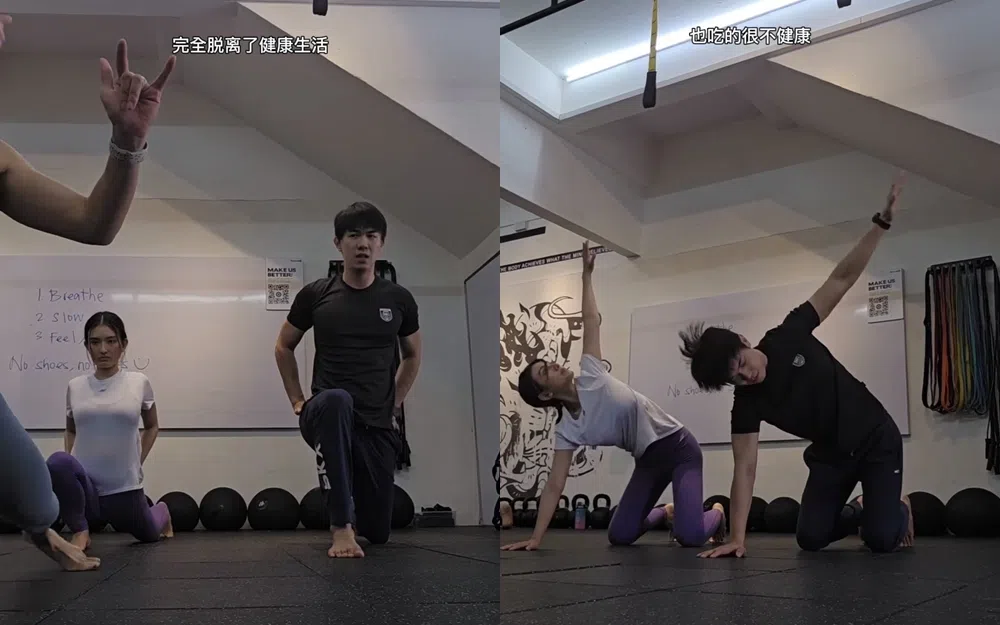 洪凌感谢老公陪她一起做运动。（取自洪凌IG）